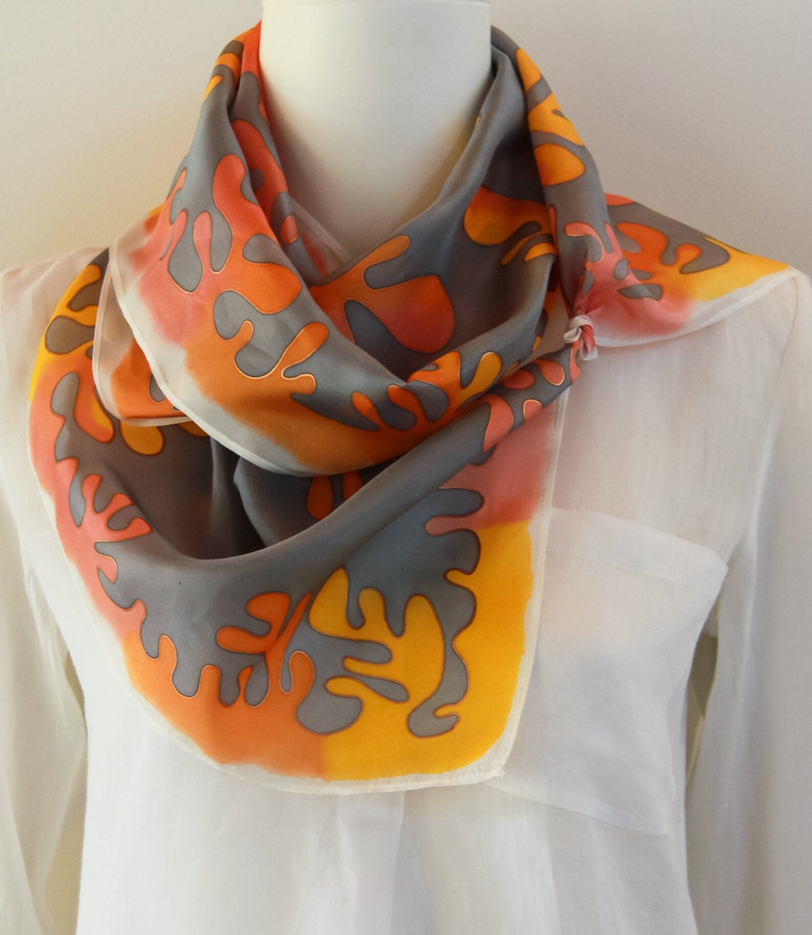 Solar Silk Scarf - Burgundy Suns main image 1