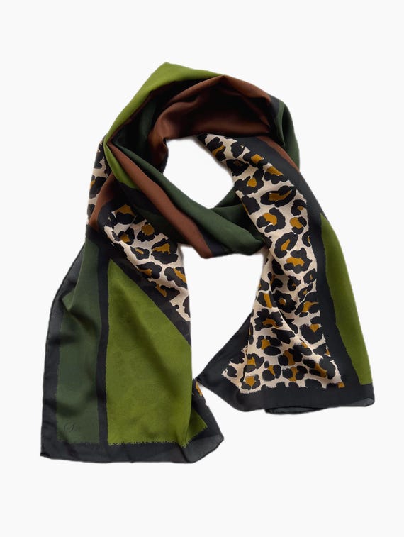 Silky Leopard & Multicolor Scarf Amazon.com: NXZQPYBJ Multi-use Scarfs Leopard Print Silk  main image 4