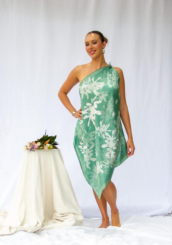 mint green asymmetrical dress Silk One-shoulder Resort-wear Dress, Floral Print, Hem. Mint Bouquet Size:3 detachable jacket Aevina is a sophisticated Black 2026 Corset Homecoming