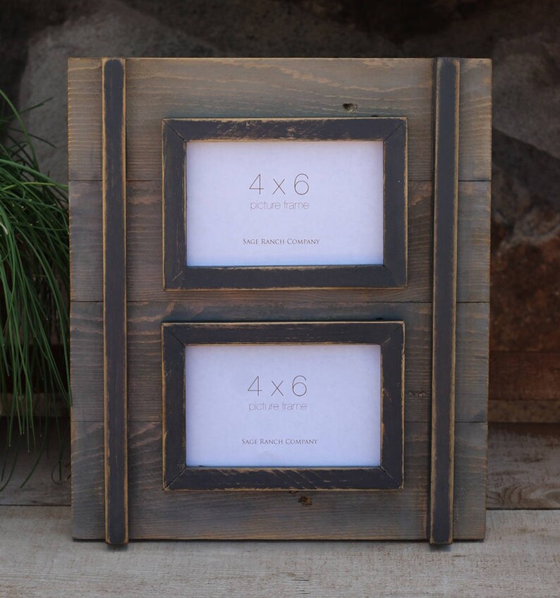 Farmhouse Rustic Double 4x6 Picture Frame Shutter Style Etsy
