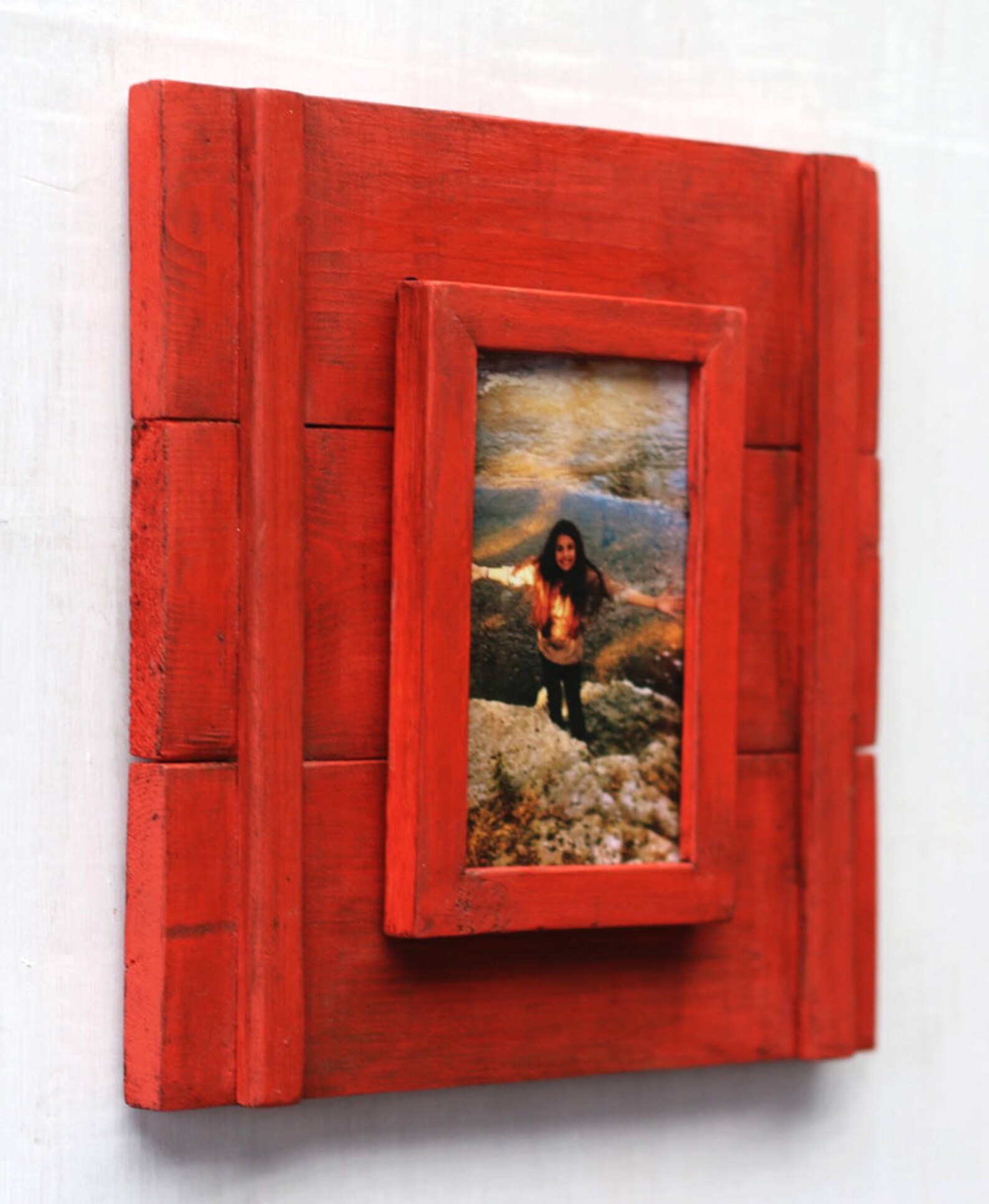 4x6 Rustic Picture Frame Southwestern Wood Frame 4x6 Wall Etsy