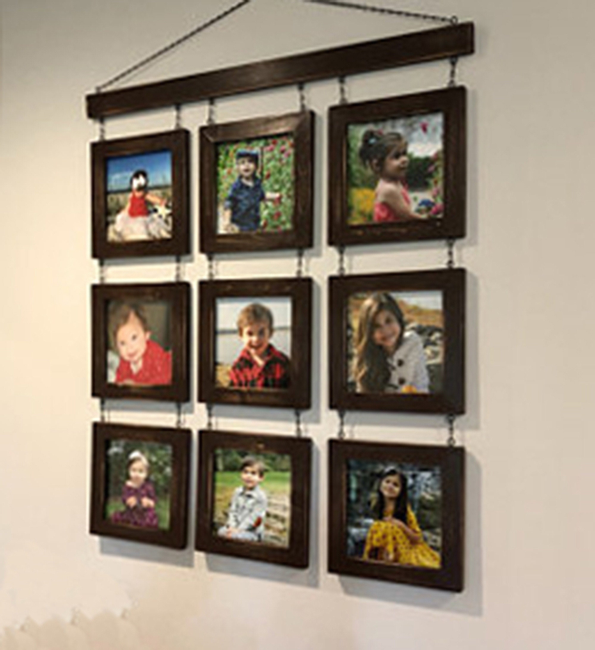 Collage of 9 8x8 Frames Rustic Wall Collage 8x8 Family Etsy