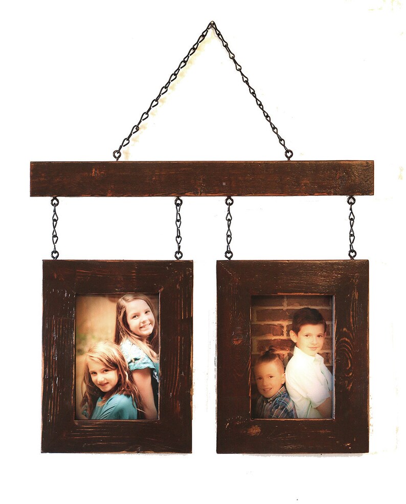 Rustic Double 4x6 Picture Frame Double 4x6 Wall Frame Rustic Etsy
