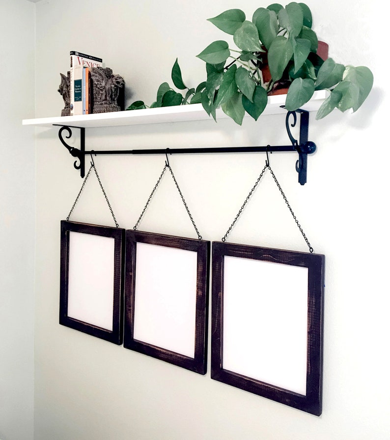 11x14 Rustic Picture Frame Hanging Frame with Chain Rustic Etsy