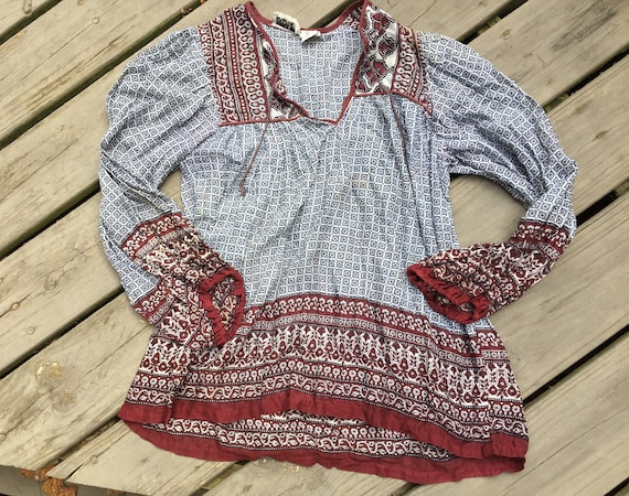 Vintage Star of India Gauze Festival Hippie Peasan