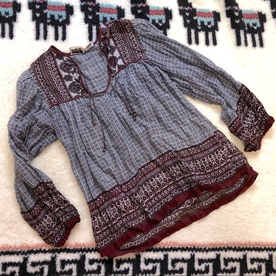 Vintage Star of India Gauze Festival Hippie Peasan