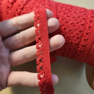 Rote picot Spitzenkante elastisch, Unterwäsche elastisch