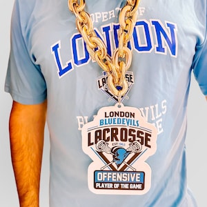 Custom uv printed Oversized Sports Chains / Gold oversized chain / Player of the game reward/  Custom Swag Bling / Chunky chain