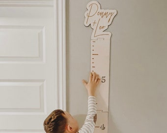 Règle de courbe de croissance 3D | Décoration de salle de jeux | Graphique de croissance du bois | Cadeau 1er anniversaire | Enseignes décoratives pour chambre de bébé | Art mural pour enfants | Nouveau cadeau pour bébé