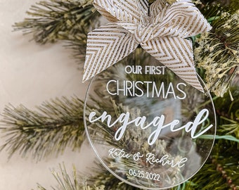 First Christmas Engaged Personalised Ornament | Christmas Gift | Stocking Fuller | Engaged 2024 | Personalised Engaged Gift 2024 | Christmas