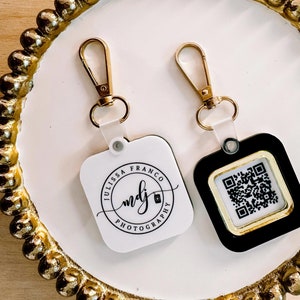 QR-Code und Logo Schlüsselanhänger, Schlüsselanhänger mit individuellem Logo, Instagram, Name Schlüsselanhänger, Business Schlüsselanhänger, Individueller Schlüsselanhänger, Geschenk für Kleinunternehmer