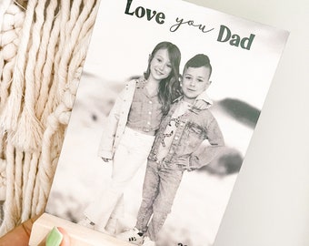 Custom Wood Photo Gift | Picture Frames Personalized | Gifts for Him | Gifts for Dad | Wood Canvas Wall Art | Father's Day Gift | birch wood