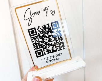 QR Code Instagram Facebook Business Social Media Sign | Salon Sign | Beauty Sign | Hairdressers Beautician Sign