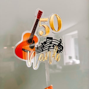 Acoustic Guitar cake topper, Guitar Cake Topper,Electric Bass Cake Topper,Guitar Player Cake Topper,Guitar Birthday Cake Topper,Topper