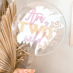 Two Wild Cake Topper | Second Birthday Cake Topper | Leopard Print Cake Topper | Animal Print Cake Topper | Animal Cake Topper |