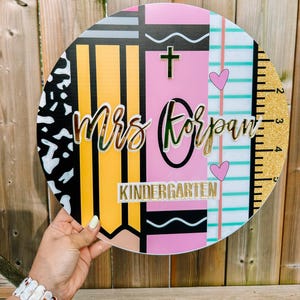 Personalized 3D Teacher Name Door Sign, Teacher Gifts, Teacher Birthday Gift, Classroom Door Hanger, Classroom Welcome Sign, Back To School