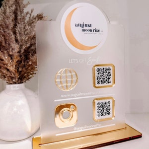 Multi QR Code with Logo Business Social Media Sign | Salon Sign | Beauty Sign | QR Code Sign | Reviews, Payments
