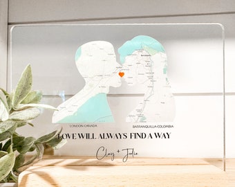 Custom Map Print & Frames | Where We First Met Where It All Began | Personalised Gift Location Home Wedding Anniversary Him Her Valentines