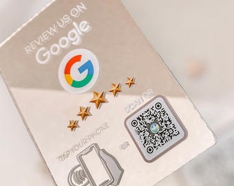 New Google Review or instagram| NFC Plate for Business, SALON - Tap or Scan QR Sign for Google Reviews | One Tap Google Review plaque