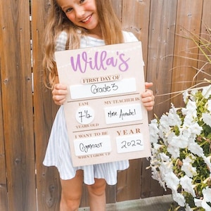My First Day of School Sign, Back to School Board, Last Day of School, Personalized Photo Prop, Reusable Sign, Sign for School Pictures