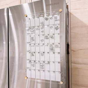 Magnetic Monthly Acrylic calendar, 2023 Planner, Dry Erase Calendar, Personalized Acrylic calendar, Fridge Calendar, Calendar