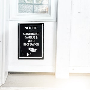 Security Camera + Video Plaque