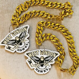 Custom uv printed Oversized Sports Chains / Gold oversized chain / Player of the game reward/ Custom Swag Bling image 2