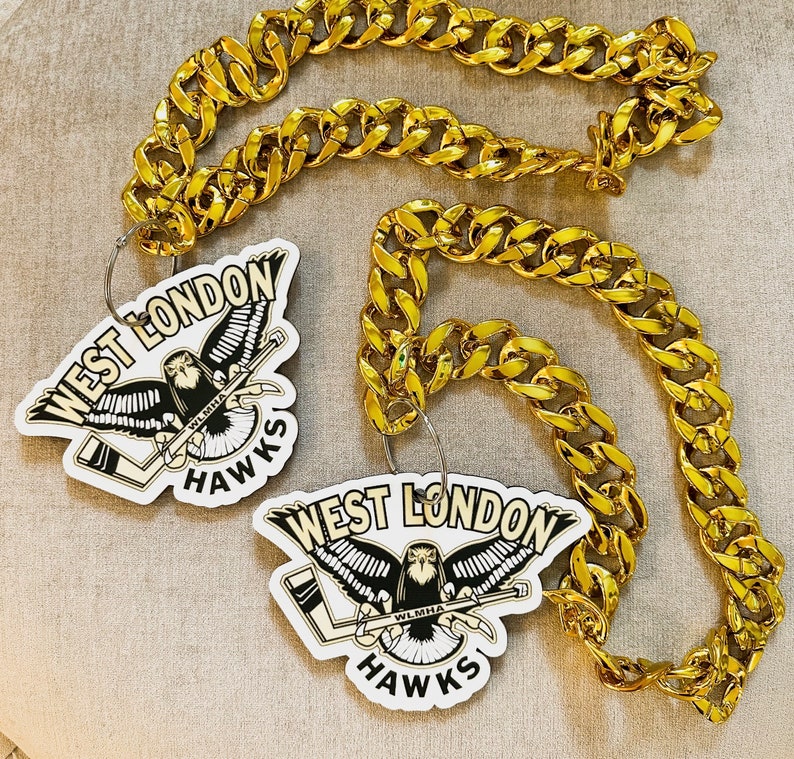 Custom uv printed Oversized Sports Chains / Gold oversized chain / Player of the game reward/ Custom Swag Bling image 2