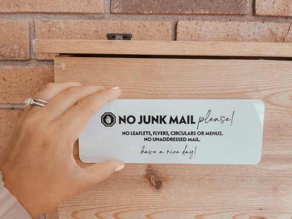 No Junk Mail Sign / Acrylic sign / Ink printed no vinyl
