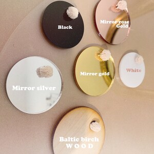 May include: Material swatches for crafting projects.  The swatches include black, mirror silver, mirror gold, mirror rose gold, white, and Baltic birch wood.