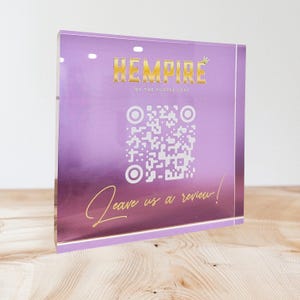 New Google Review or instagram with business logo| Acrylic block for Business, SALON - Scan QR Sign for Google Reviews Google Review Sign