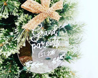 Boule de Noël Premier Noël des grands-parents, grand-mère et grand-père, décoration de Noël pour grand-mère, nouveau cadeau de grand-parent, 1er grand-parent de Noël, 2021
