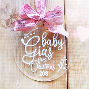 Baby&#39;s First Christmas Personalized new baby ornament 4&quot;, Acrylic
