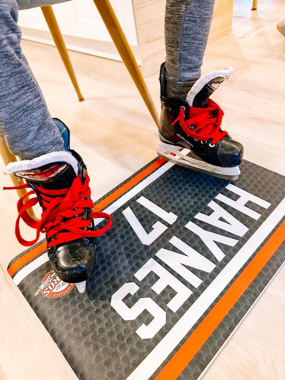 hockey skate mat for dressing room Custom Skate Mat: Personalize with Logo & Design