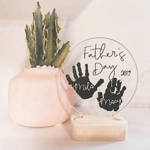 Father&#39;s Day Gift, Mother&#39;s day gift, handprints, kids handprints, Personalized Gift, gift idea, memory gift, little hands, office or home