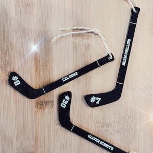 Personalized hockey stick ornament