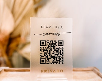 Personalized Business Leave a Review, QR Code Sign, Google Review, Business sign, please leave us a review