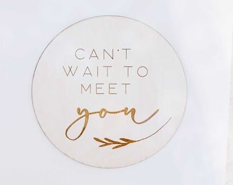 Can't Wait to Meet You Pregnancy Announcement Sign, Wooden Pregnancy Reveal Sign, Pregnancy Photo Sign, Baby Announcement, Baby Shower Gift