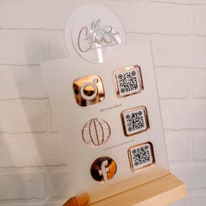Triple Icon and QR Code Instagram Business Social Media Sign | Salon Sign | Beauty Sign | Hairdressers Beautician Sign Marketing Sign image 9