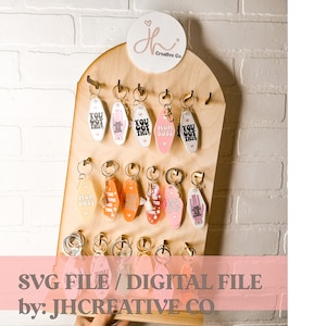 Keychain Display Tray Stand Laser SVG Cut File, Disk, Bracelet, Earring Holder Craft Show 1/8" GLOWFORGE