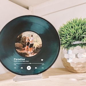Personalized Vinyl Record with Photo - Acrylic Song Plaque - Anniversary Gift for Friends - Birthday Gift for Her Him - Christmas Gifts