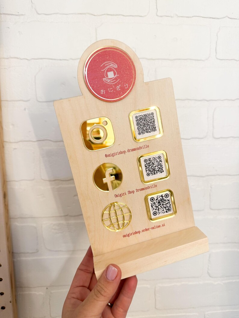 Triple Icon and QR Code Instagram Business Social Media Sign | Salon Sign | Beauty Sign | Hairdressers Beautician Sign Marketing Sign image 8