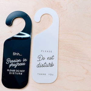 Personalized Door Hanger, Custom Doorknob Sign, Door Knob Hanger, Do Not Disturb Sign, in Session, In a meeting, please Knock, Room Sign