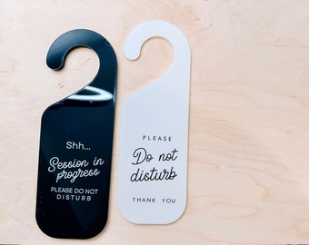 Personalized Door Hanger, Custom Doorknob Sign, Door Knob Hanger, Do Not Disturb Sign, in Session, In a meeting, please Knock, Room Sign