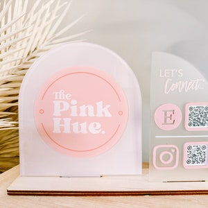 Triple Icon and QR Code Instagram Business Social Media Sign | Salon Sign | Beauty Sign | QR Code Sign Marketing Sign