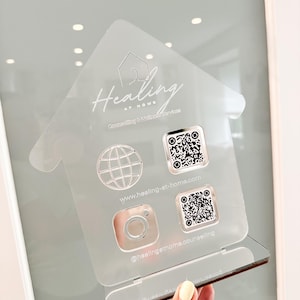 Double QR Code Business Instagram website Social Media Sign | Salon Sign | Realtor QR code Sign |  therapist qr code sign