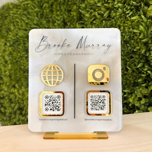 Double QR Code Business Instagram website Social Media Sign | Salon Sign | Beauty QR code Sign