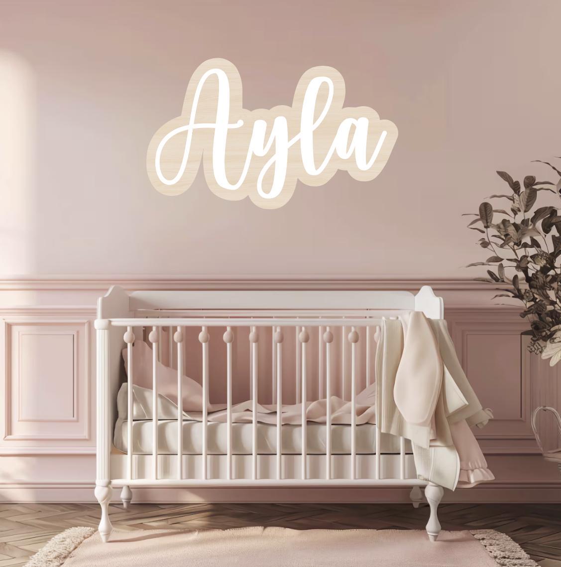 Custom Wood Nursery Name Sign, Custom Nursery Sign, Wooden Name Sign ...