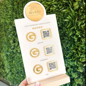 Triple Icon and QR Code Instagram Business Social Media Sign | Salon Sign | Beauty Sign | Hairdressers Beautician Sign Marketing Sign image 2