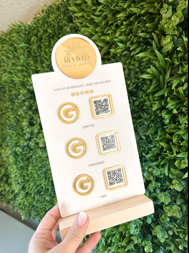 Triple Icon and QR Code Instagram Business Social Media Sign | Salon Sign | Beauty Sign | Hairdressers Beautician Sign Marketing Sign image 2